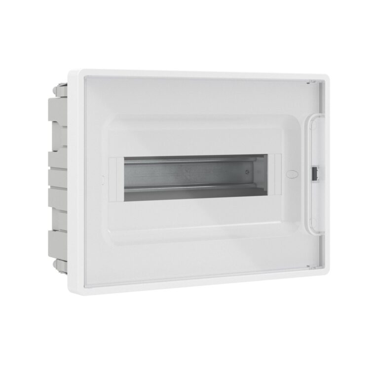 Щиток 12 модулей встраиваемый для полых стен FRAME Щиток 12 мод встраиваемый для полых стен FRAME, белый, с прозрачной дверцей, с 2 шинами PEN на 6 и 8 отв.