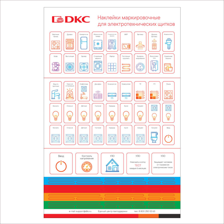 Наклейки маркировочные для щитков Наклейки маркировочные для щитков FRAME