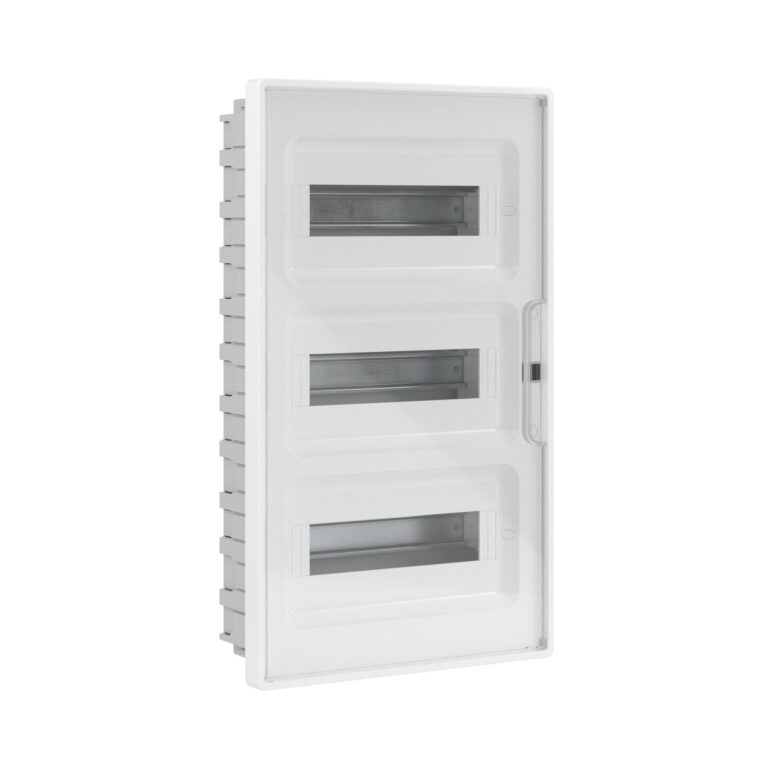 Щиток 36 модулей для полых стен FRAME Щиток 36 мод встраиваемый для полых стен FRAME, белый, с прозрачной дверцей, с 4 шинами PEN (2шт на 8 отв. и 2шт на 10 отв.)