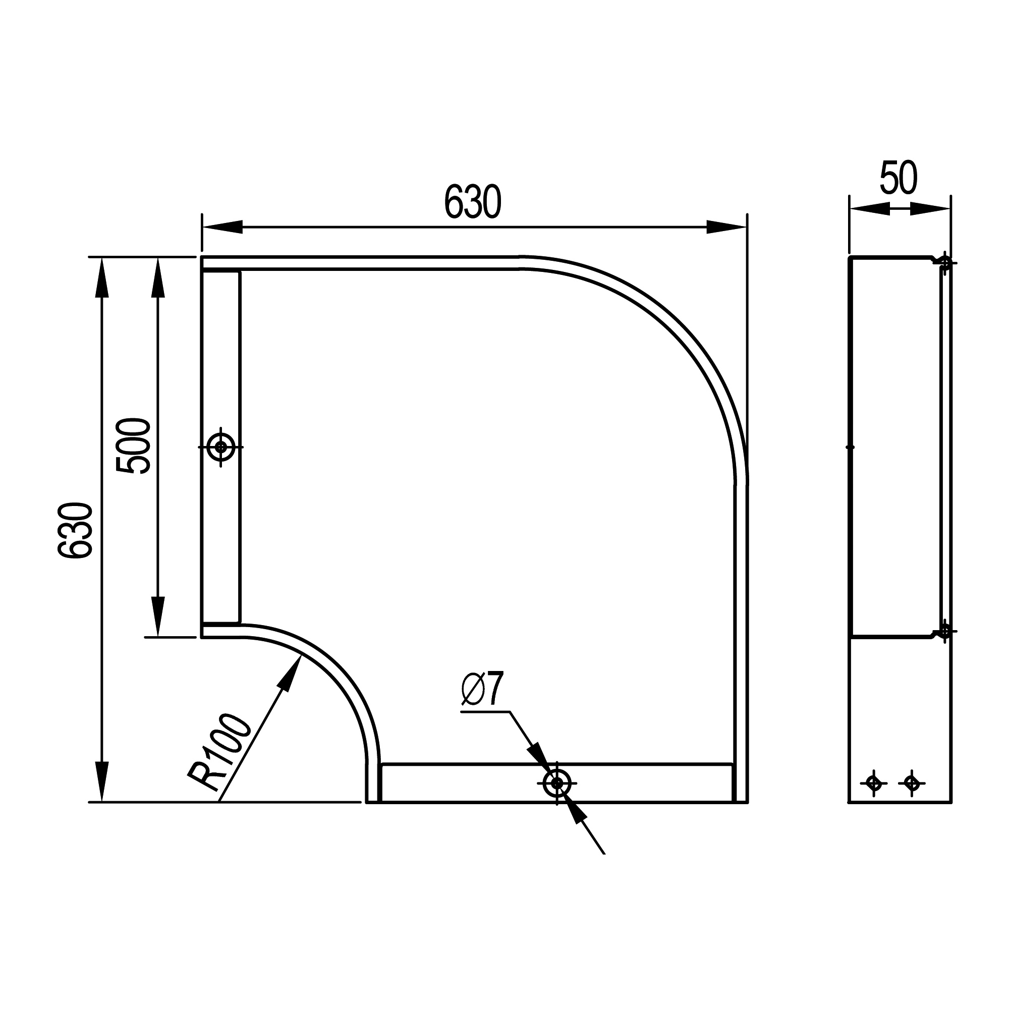 Угол CPO 90 горизонтальный 90° 500х50 в комплекте с крепежными элементами и соединительными пластинами Угол CPO 90 горизонтальный 90° 500х50 в комплекте с крепежными элементами и соединительными пластинами — изображение 2